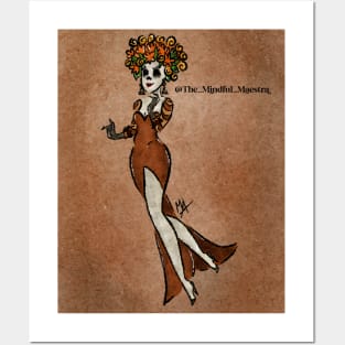 Bella Catrina in wedding dress with background Posters and Art